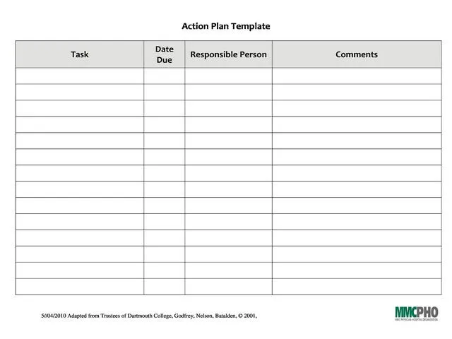 Action Plan Template 19