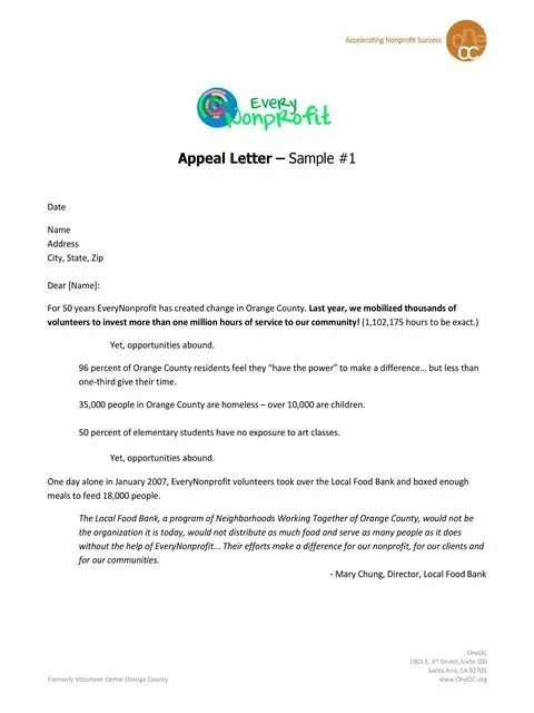 Appeal Letter Template 08