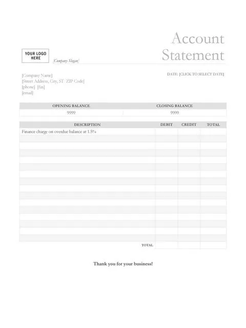 Bank Statement Template 01