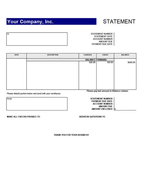 Bank Statement Template 21