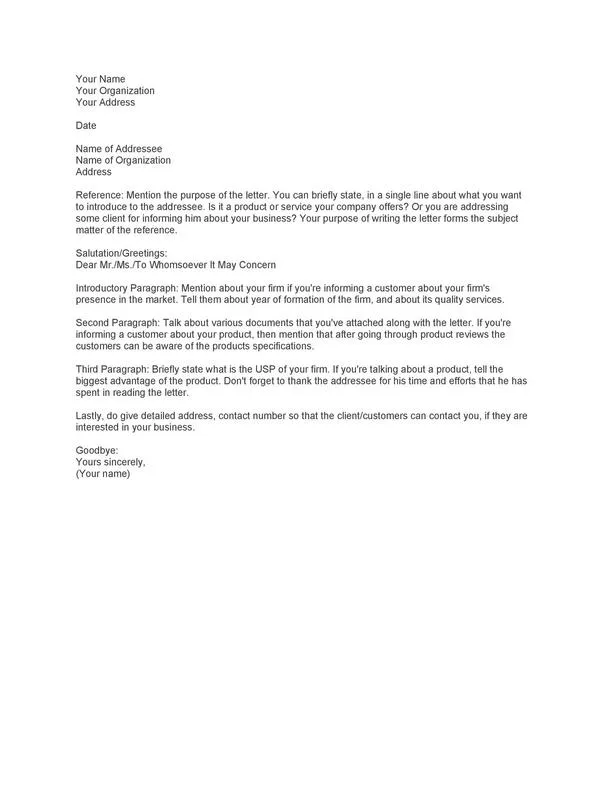 Business Introduction Letter 01