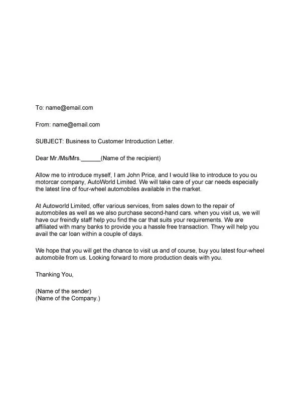 Business Introduction Letter 08