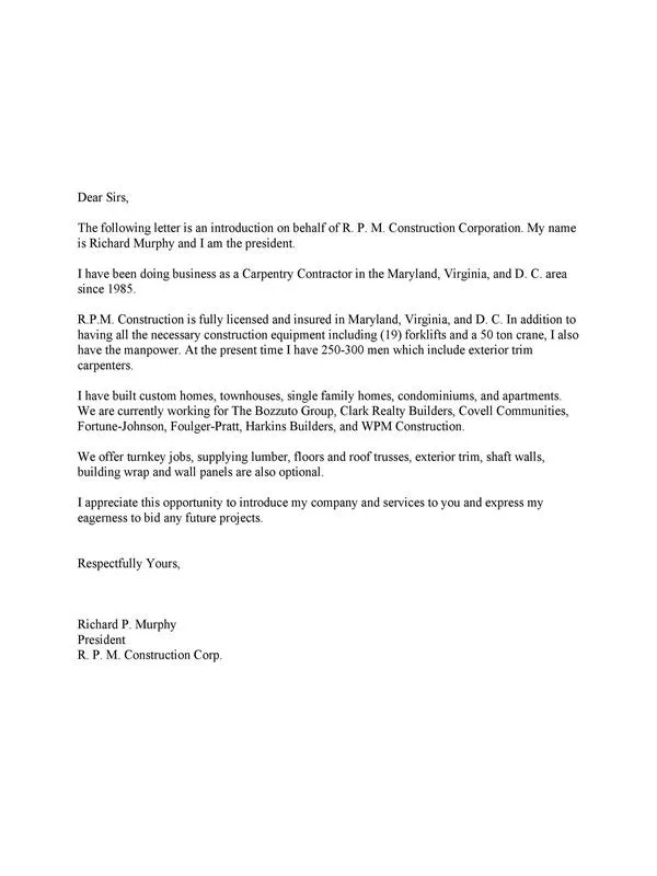 Business Introduction Letter 12