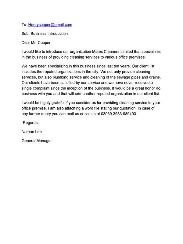 Business Introduction Letter 16