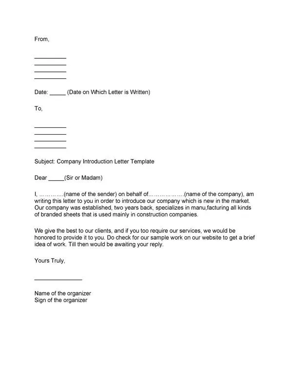Business Introduction Letter 23