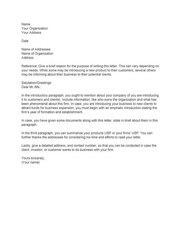 Business Introduction Letter 29