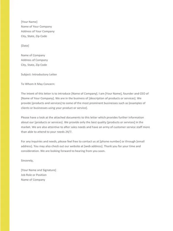 Business Introduction Letter 30