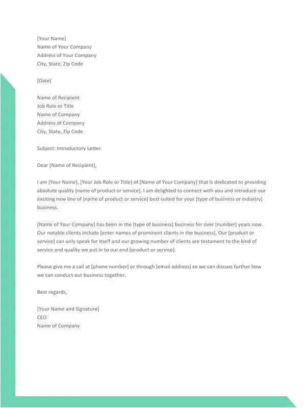 Business Introduction Letter 33