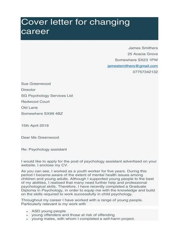 Career Change Cover Letter 30
