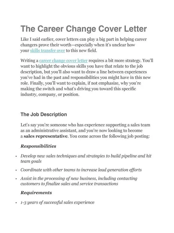 Career Change Cover Letter 35