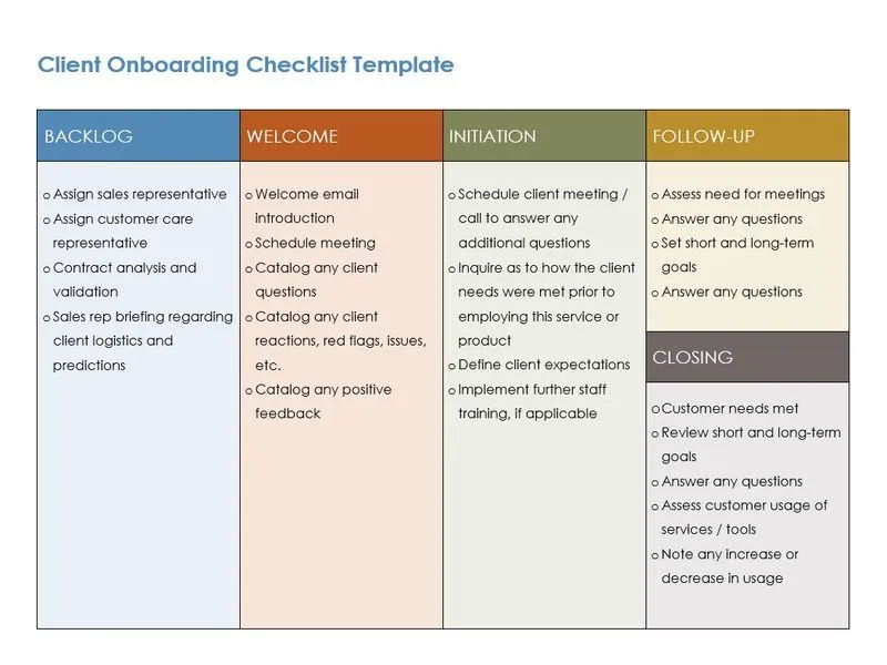 Client Onboarding Checklist Template