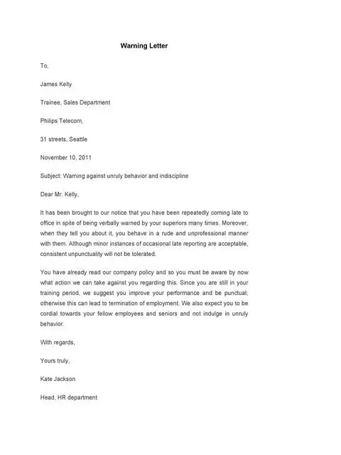 Employee Warning Letter 19