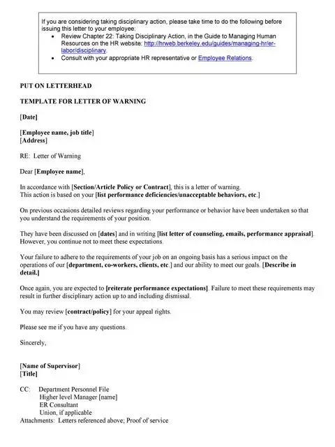 Employee Warning Letter 30