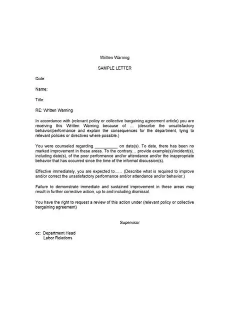 Employee Warning Letter 33