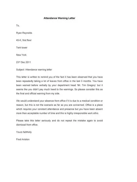 Employee Warning Letter 38