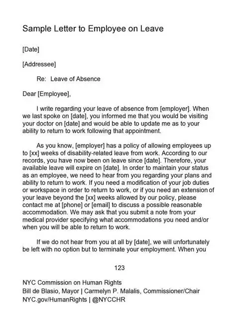 Leave of Absence Letter 37