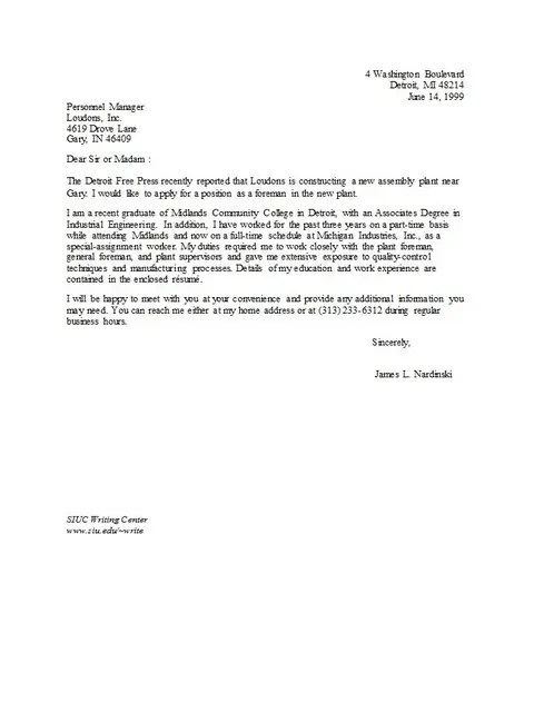 Letter Of Application Template 11