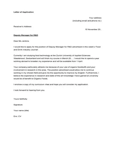 Letter Of Application Template 39