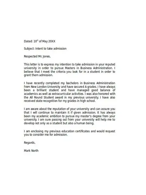 Letter of Intent Graduate School 01