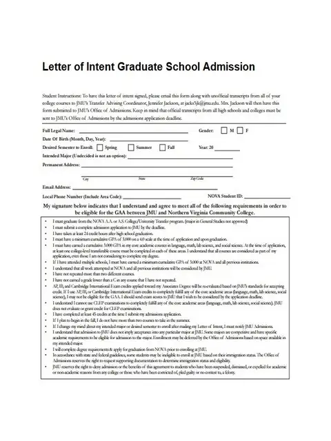 Letter of Intent Graduate School 03