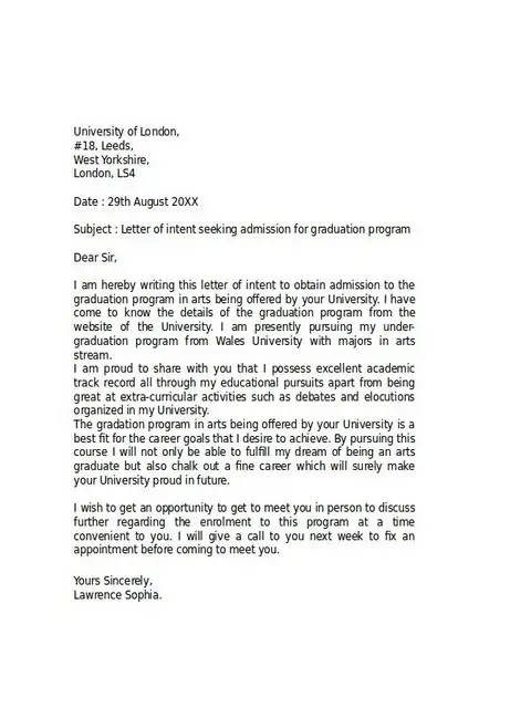 Letter of Intent Graduate School 08 Letter of Intent Graduate School 08
