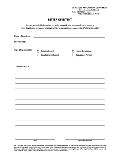 Letter of Intent Template 24