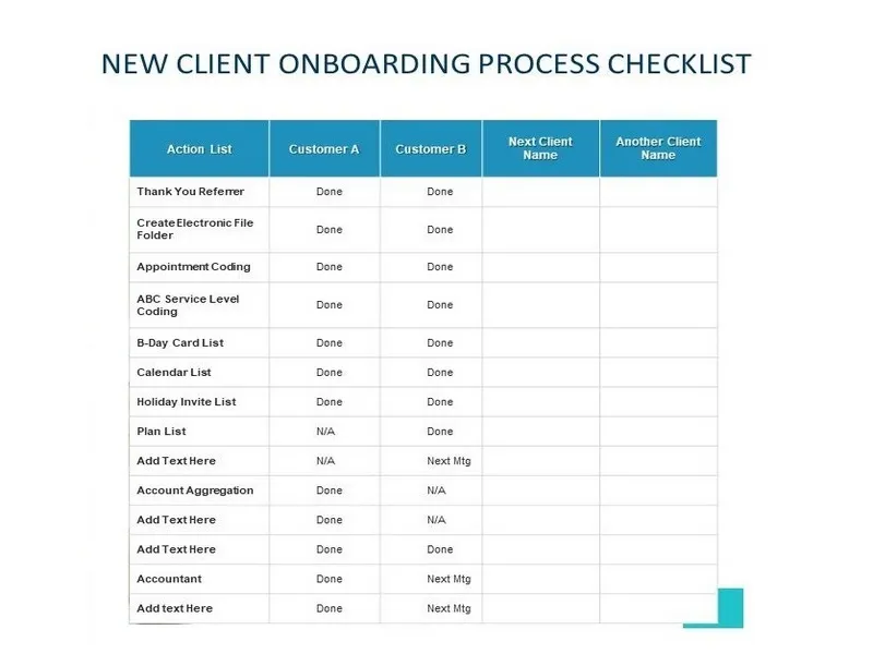 New Client Onboarding Checklist Template