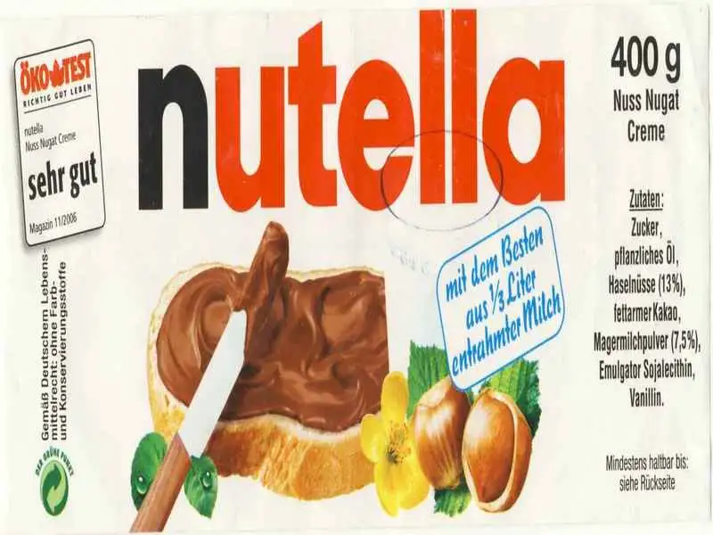 Nutella Label Template 07