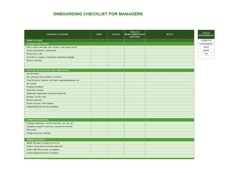 Onboarding Checklist For Managers