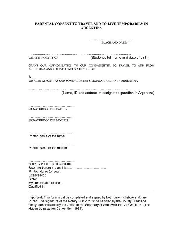 Parental Consent Form Template 17