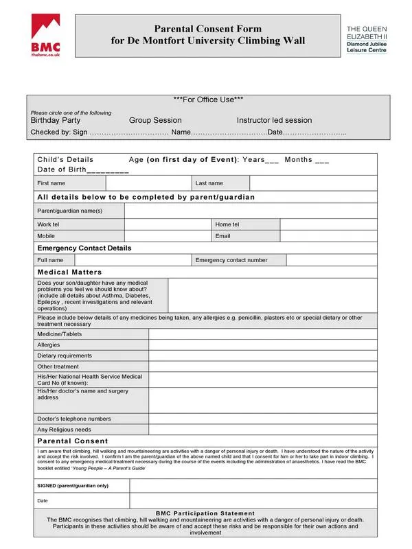 Parental Consent Form Template 20