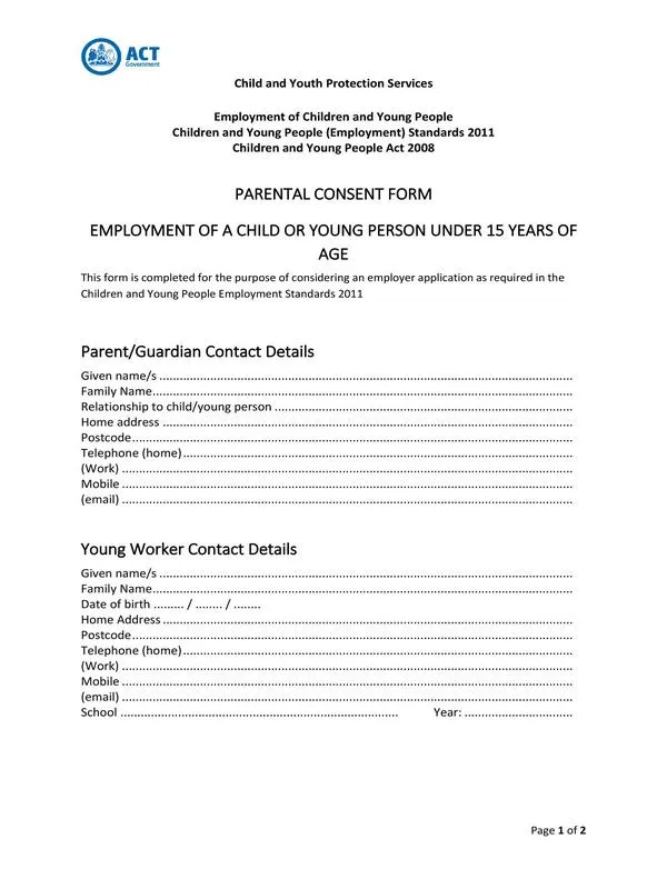 Parental Consent Form Template 23