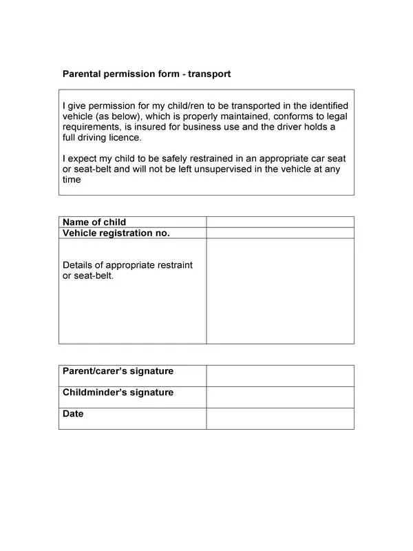 Parental Consent Form Template 30