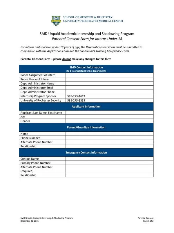 Parental Consent Form Template 35