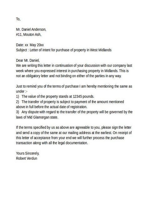 Real Estate Letter of Intent 04 Real Estate Letter of Intent 04