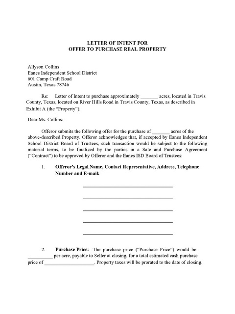 Real Estate Letter of Intent 06 Real Estate Letter of Intent 06