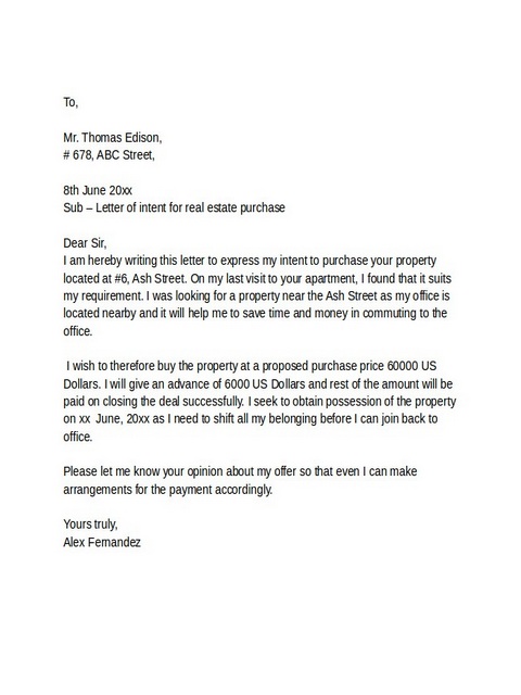 Real Estate Letter of Intent 08 Real Estate Letter of Intent 08