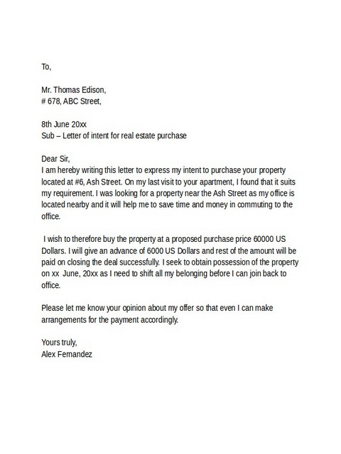 Real Estate Letter of Intent 08