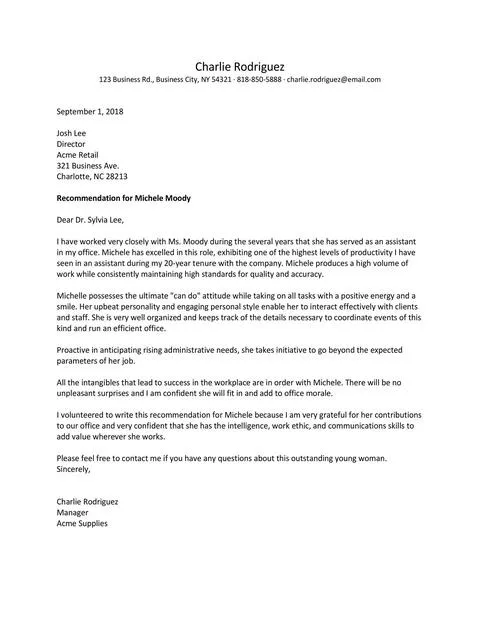 Recommendation Letter From Manager Template 03