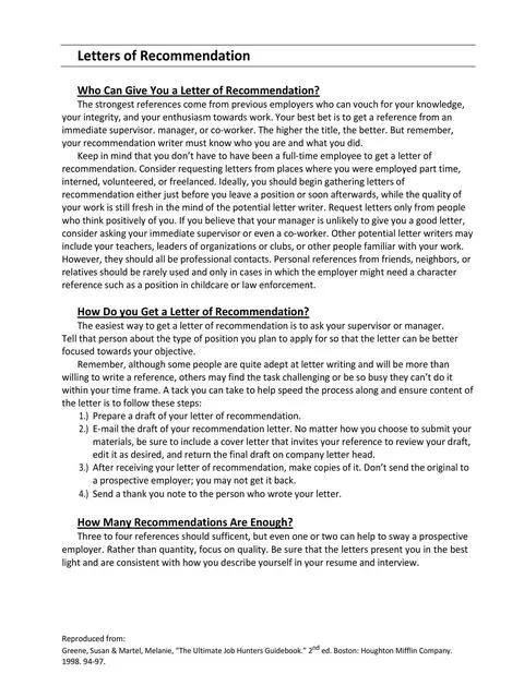 Recommendation Letter From Manager Template 29