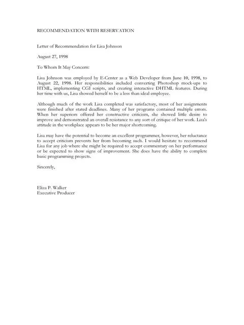 Recommendation Letter From Manager Template 32