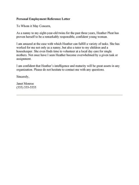 Recommendation Letter From Manager Template 36