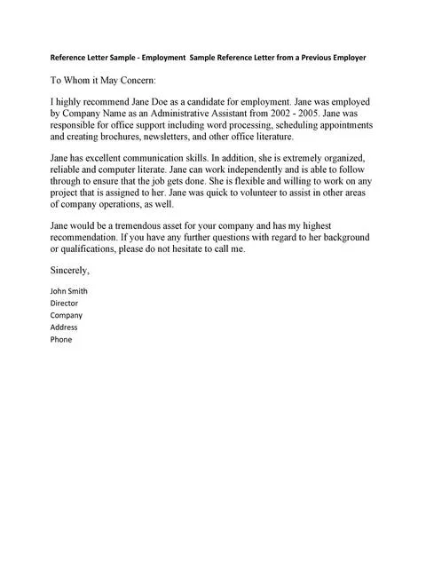 Recommendation Letter From Manager Template 37