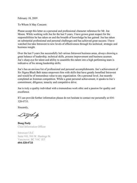 Recommendation Letter From Manager Template 49