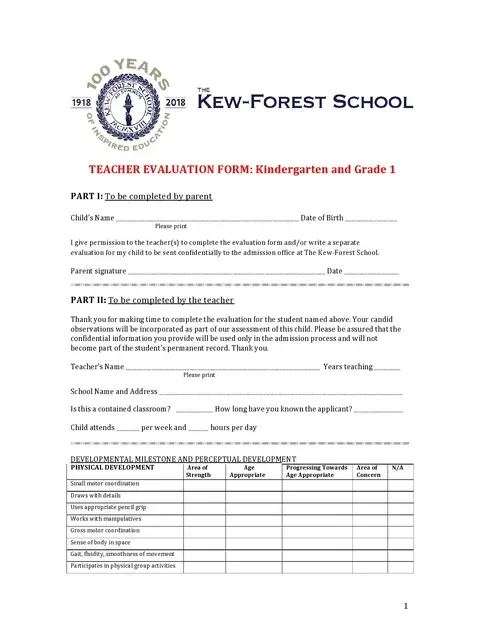 Teacher Evaluation Form Template 19