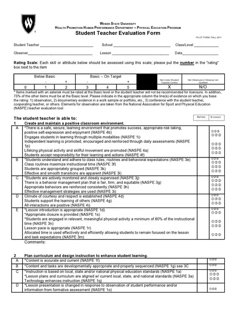 Teacher Evaluation Form Template 25
