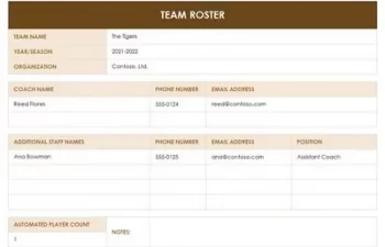 Team Roster Template Featured
