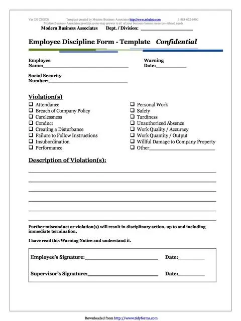 employee write up form 08