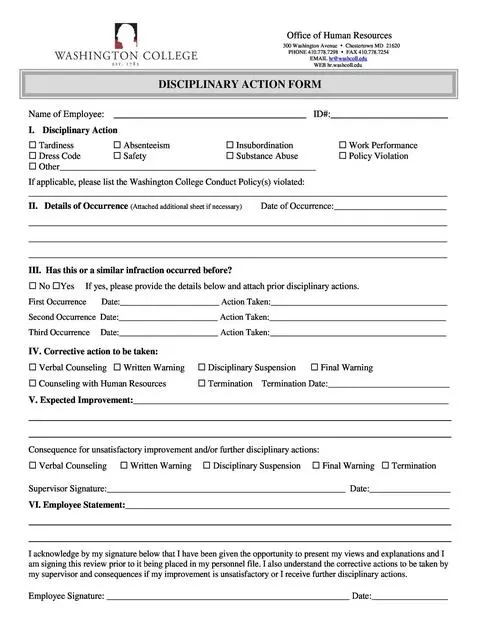 employee write up form 14