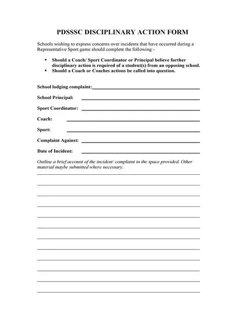 employee write up form 34